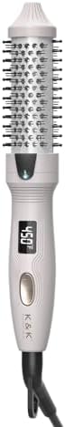 K&K Mini Thermal Brush 1", Heated Round Brush for Volume & Small Curls, Travel Curling Iron for Short & Thin Hair, Dual Voltage, Multiple Heat Settings, Fast Heating, Anti-Scald, Up to 400°F