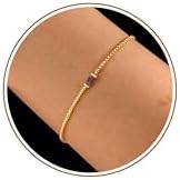JSJOY Mothers Day Gifts Birthstone Bracelets for Women Gold Dainty Link Bracelet Birthstone Jewelry Birthday Gifts for Her Mom Wife Girlfriend Anniversary Jewelry