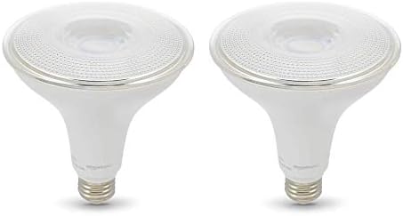 Amazon Basics PAR38 Dusk to Dawn Sensor LED Light Bulb, 120W Equivalent, 14W Energy Efficient, E26 Standard Base, Daylight White 5000K, Non-Dimmable, 10,000 Hour Lifetime, Outdoor Porch, 2-Pack