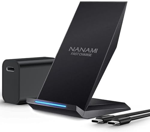 NANAMI Fast Wireless Charger with USB Phone Charger, Charging Stand with 20W PD Adapter for iPhone 17/17 Pro/17 Pro Max/16/16 Plus/15/14/13, 10W for Samsung Galaxy S26/S26+/S25/S24/S23/S22/S21