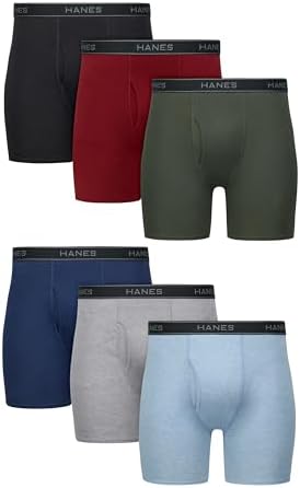 Hanes mens Underwear Boxer Briefs Pack, Cool & Breathable Cotton Moisture-wicking Underwear for Men, No Ride Up