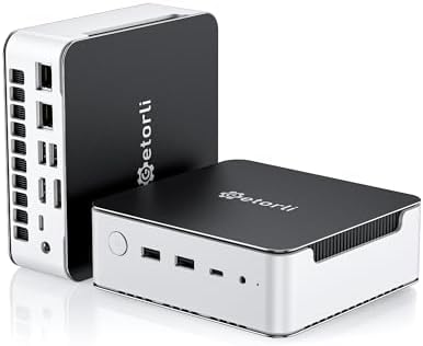 Getorli Mini PC, AMD Ryzen 7 H 255(Up to 4.9GHz), 32GB DDR5 & 1TB PCIe 4.0 SSD Micro PC, 4K Quad Display Mini Desktop Computer with Dual 2.5G LAN，WiFi 6 for Home Office/Gaming/Design & Productivity