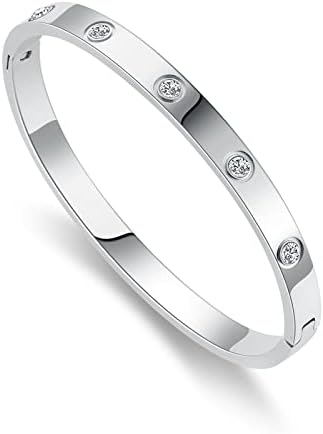 RIMRIVA 18K Gold-plated Bracelets for Women Friendship Love Bangle Bracelets Stainless Steel Bracelet Jewelry Birthday Gifts for Women Stocking Stuffers