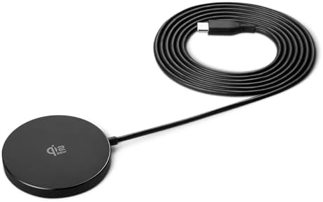 Amazon Basics 25W Qi2.2 Certified Wireless Charging Pad, MagSafe Compatible for iPhone 17/16/15/14/13/12, Magnetic Compatible for Android, Google Smartphones, Black (Adapter Not Included)