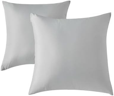 2 Packs Neutral Decorative Throw Pillow for Living Room Couch Bed Sofa,Soft & Comfortable Fulffy Filling (Grey Waterproof Cover, 18x18 Inches)