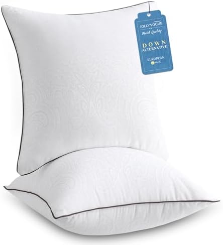 JOLLYVOGUE Euro Pillows for Sleeping, Soft and Supportive Throw Pillows for Couch, Bed and Sofa, Down Alternative Pillow, 26x26 Inches