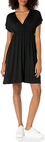 Amazon Essentials Women's Surplice V Neck Swing Dress (Available in Plus Size)
