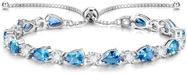 FANCIME Shine of Tears Birthstone Tennis bolo Bracelets Sterling Silver Tennis Bracelets Charm Fine Jewelry Birthday Gifts for Women Mom