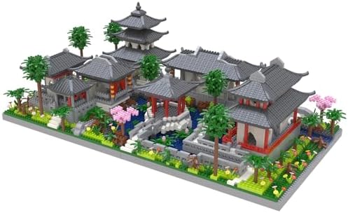 Kadablk Architecture Chinese Style of Suzhou Garden,Set 2 Center of Courtyard,Micro Block,Classical Famous Building Block Set,Asian Cultures,3888 PCS for Adults and Teens