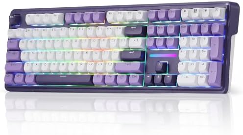 Redragon K745 PRO Wireless Gasket RGB Gaming Keyboard, 108 Keys Mechanical Keyboard w/Extra 4 Hotkeys, Hot-Swap Socket, 5-Layer Noise Dampening, See-Through Round PBT Keycaps, Mint Mambo Switch