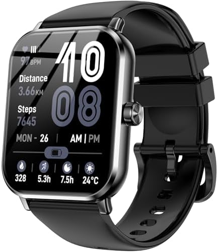 Smart Watch for Men Women, 1.83" HD Touch Screen Smartwatch with Bluetooth Call, 5 ATM Waterproof, 130+ Sport Modes Fitness Tracker Heart Rate Sleep Monitor Pedometer, Compatible with Android iPhone