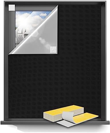 Sumobaby 50"x59" Portable Blackout Curtains, Blinds for Windows with Hook & Loop Tapes, 100% Blackout Window Shades, Curtains Easy to Cut Fit for Bedroom, Baby Room and TV Room (Black)