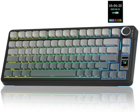 AULA S75 PRO Wireless Mechanical Keyboard with Screen&Knob, Tri-Mode Hot Swappable Gaming Keyboard 75%, Pre-lubed Switches, RGB Backlit, Side Printed PBT Keycaps, Creamy Sounding Computer Keyboards