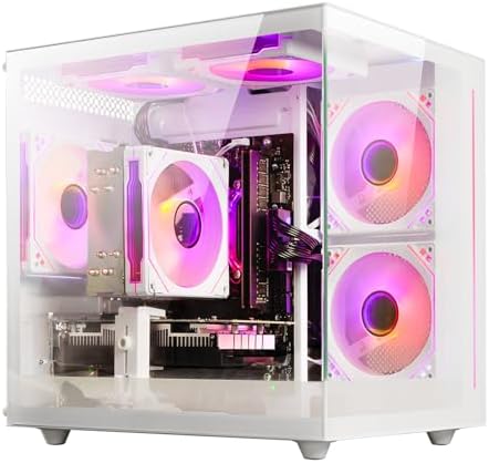 suevery Desktop Computers,16G RAM,512GB NVMe SSD,Core i5-12400F,RTX 3050 6G,Prebuilt Gaming PC,Tower Computer Gamer White WiFi 6 Home (512, GB)