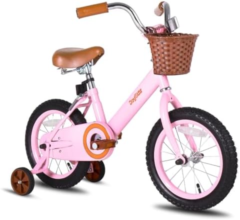 JOYSTAR Vintage Kids Bike with Training Wheels & Basket, 12 14 16 Inch Girls Bike for 2-7 Years Old, Toddler Bikes, Multiple Colors