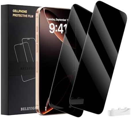 iphone 15 Pro Max Screen Protector [Non Glass], Privacy Screen Protector for iPhone 15 Pro Max [6.7 Inch], Anti Spy HD Screen Protector, Smooth Touch Scratch Resistant Case Friendly Includes Installat