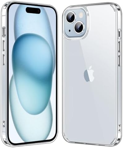 for iPhone 15 6.1-Inch, Non-Yellowing Anti-Scratch Shockproof Phone Bumper Case, Clear