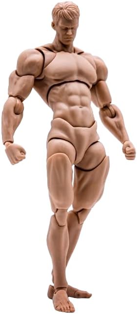 1/12 Scale Male Action Figure Muscle Strong Joint Body 6 inch Super Flexible 16cm Soldier Miniature Action Figure Body Doll Collectible Toy Model Gift (Yellow Skin)