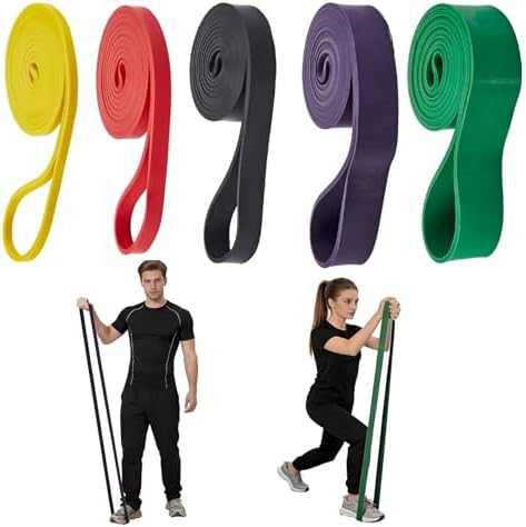 Garvee Pull Up Assistance Bands, 4/5-Pack Resistance Bands Set, Natural Latex Exercise Bands for Strength Training, Stretching, Physical Therapy, Home Gym for Women Men