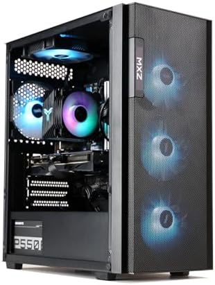 MXZ Gaming PC Desktop Computer,I5 13400F 4.4GHz,RTX5060,16GB DDR4 3200,NVME 500GB SSD,6RGB Fans,Win 11 Pro Ready(I5 13400F | RTX5060)