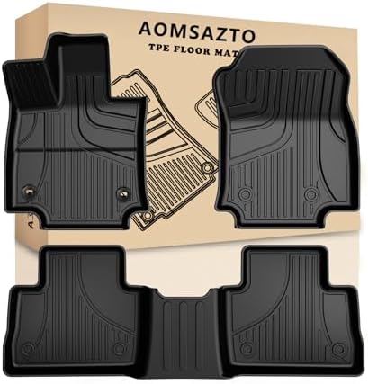 RAV4 Floor Mats AOMSAZTO Floor Liners Fit for Toyota RAV4 2019-2025 (Not Fit Hybrid): All Weather Automotive Floor Mats - 1st & 2nd Row Full Set Rubber Floor Liners - Anti Skid Car Mats