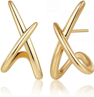 Gold Earrings for Women Trendy,14K Gold Stud Earrings Dainty Earrings Simple Minimalist Gold Earrings Hypoallergenic Earring for Women Gifts
