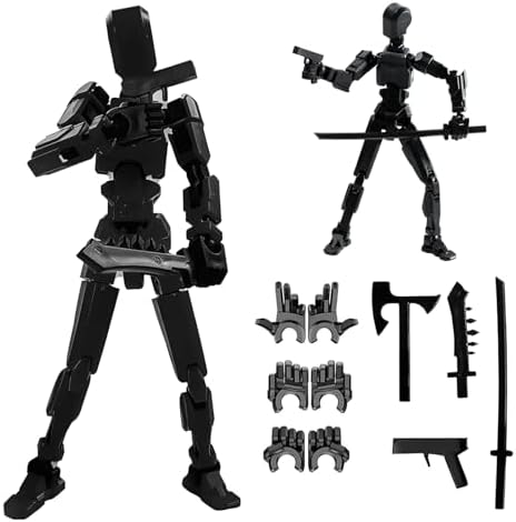 DANONI Titan13 Action Figure, Lucky Robot 13 Action Figures, 3D Printed Multi-Jointed Movable Action Figure, Dummy Robot 13 Figures Toy for Desktop Decorations Game Gifts (Black)