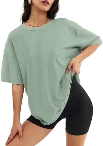 ATHMILE Womens Oversized T Shirts Casual Tee Workout Tops Gym Clothes Summer Loose Fit Short Sleeve Graphics Basic Y2K 2026