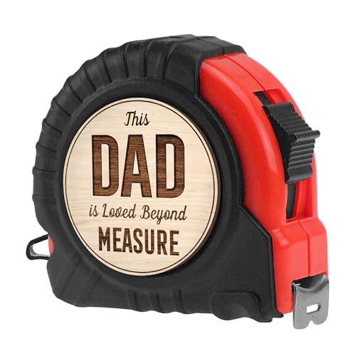 GOSSBY Dad Measuring Tape - Father's Day, Birthday, Christmas, Tool Gift for Dad from Daughter, Son, Kids - Stocking, Basket Stuffers - 25ft Tape Measure for Woodworking, Carpenter, Men