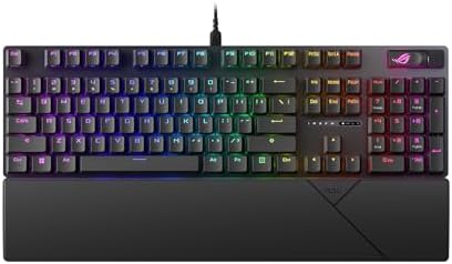 ASUS ROG Strix Scope II X Wired USB Mechanical Gaming Keyboard – 100% Full-Size, Hot Swappable Pre-lubed ROG NX Snow V2 Linear Switches, PBT Keycaps, RGB, PC/Mac Support - Black