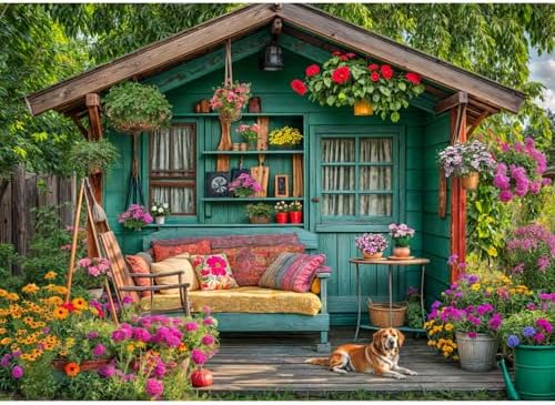 1000 Piece Puzzle for Adults, Flower House Jigsaw Puzzle, Family Puzzles Game, Interlock Perfectly No Dust, Home Decoration Puzzle, Gifts for Easter Parents Father's Day