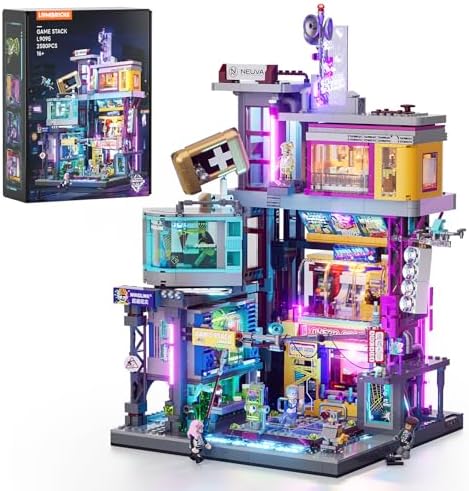Lumibricks Cyberpunk Game Stack Lighting-Building-Bricks Set - Cyberpunk Neon City Future Gaming Room Street View Collection LED Light Model Set 2580 Pcs for Adults and Sci-fi Lovers