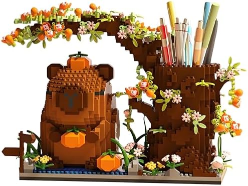 Capybara Building Blocks Set -1880PCS Cute Animals & Flowers Building Bricks Kit Kawaii Capybara Gifts Toy for Kids Age 8+, Capybara Stuff Pen Holder&Desk Organizer, Arts &Crafts for Boys Girls Adult