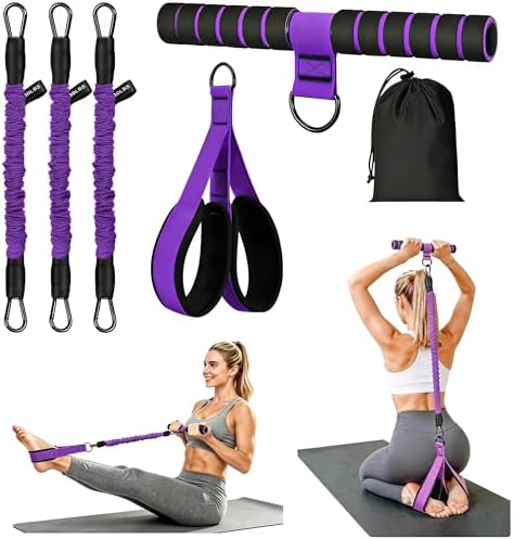 Pedal Resistance Bands with Handle,Upgraded Adjustable 3 Tube Multifunction Tension Rope Pedal Resistance Band，Workout Exercise Abs Arm Legs Equipment for Women Men