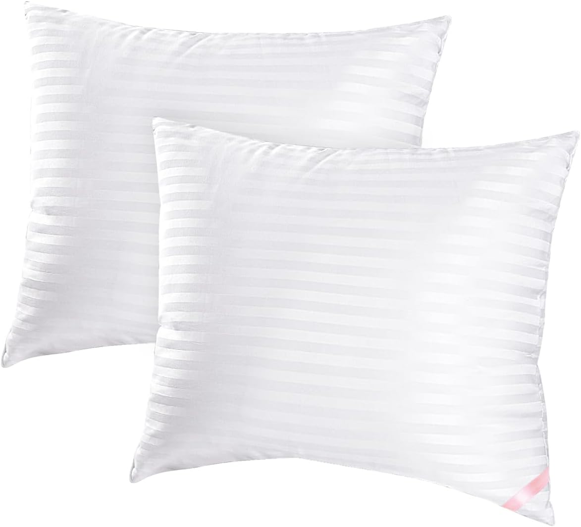 EIUE Throw Pillow Inserts, Machine Washable Pillows,Premium Polyester Fiber Fill for Sofa Bed &amp; Decorative Cushions (White, 18x18inch)