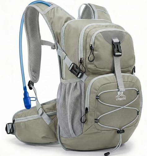 VPBAGE Hydration Backpack with 2L Bladder – Thermal Insulated Water Pack for Hiking, Skiing, Running – Lightweight Daypack for Men & Women, Soft-Lined Sunglasses Pocket & Large Waist Pockets