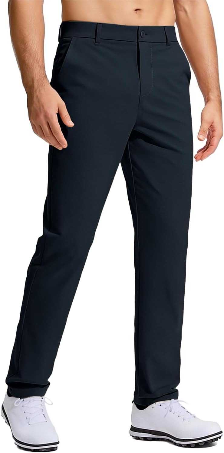 Men's Golf Pants Stretch Work Dress Comfy Pants 30"\/32"\/34" Lightweight Quick Dry Casual Slacks Trousers with Pockets