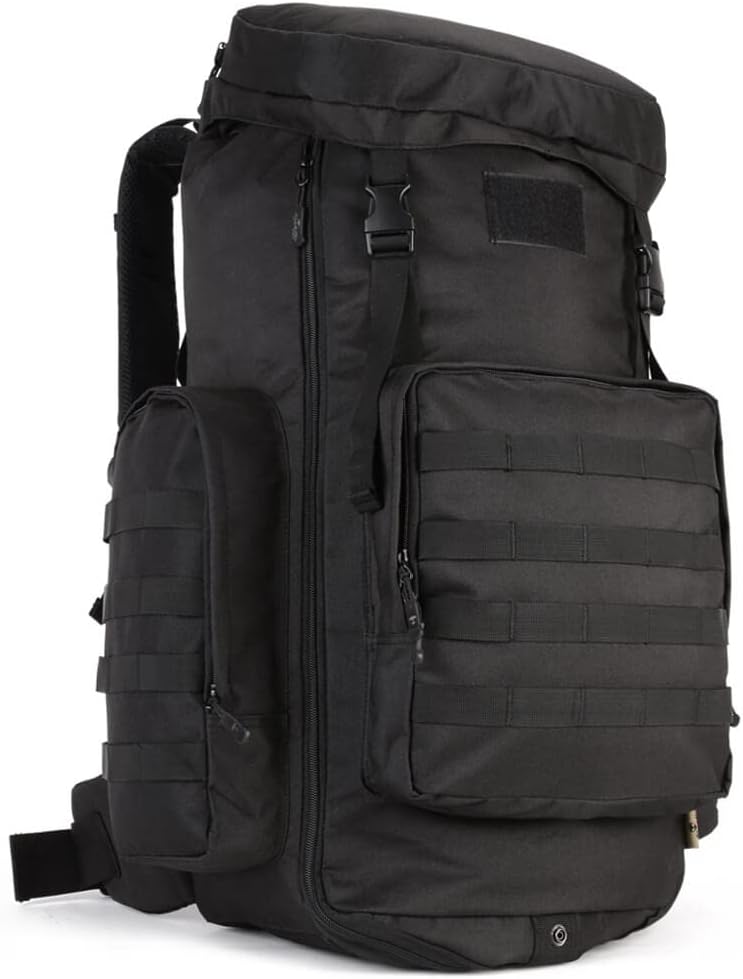 VanBasic Hiking Backpack 70L Large 85L Tactical Backpack MOLLE Military Trekking Rucksack Black