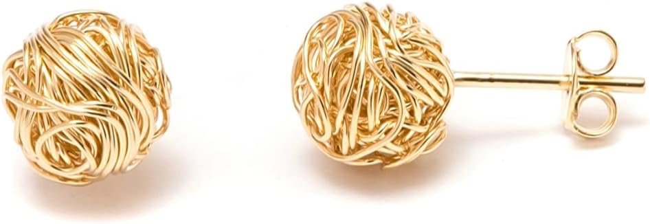 Gold Love Knot Earrings for Women &amp; Girls | Barzel 18K Gold Plated Woven Love Knot Stud Earrings 10mm For Women - Made In Brazil