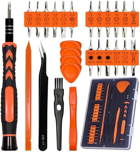 45PCS Precision Screwdriver Set With Case, Flathead Phillips Pentalobe Torx Star Small Repair Tool Kit for PC, Laptop, Tablet, Phone, PS5, XBox, Switch, Glasses, Ring Doorbell
