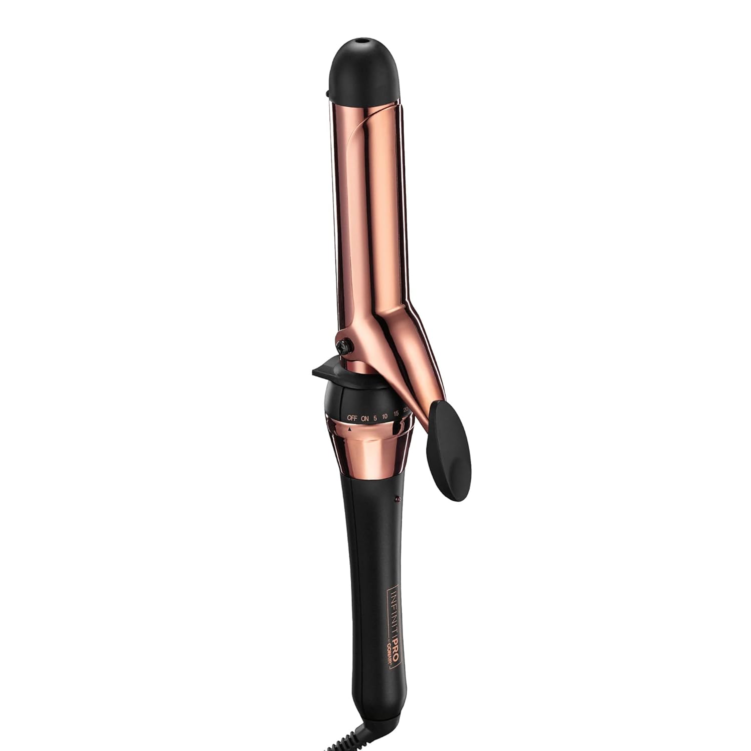 INFINITIPRO BY CONAIR Rose Gold Titanium 1 1\/4-Inch Curling Iron, 1 ¼ inch barrel produces loose curls \u2013 for use on medium and long hair