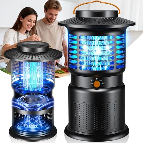 Bug Zapper Outdoor, 2-in-1 Mosquito Zapper with Zap & Trap, 8000mAh Long-Lasting Performance, Cordless Rechargeable Fly Zapper for Patio, Camping, Garage, Kitchen