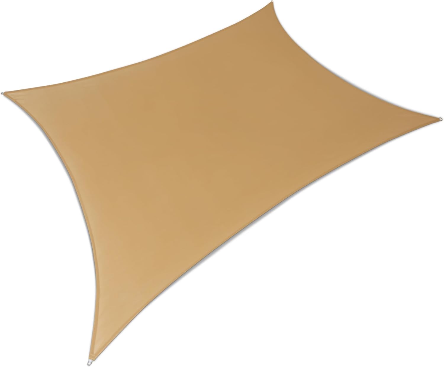 Amazon Basics Outdoor Patio Sun Shade Sail with UV Block, Blocks Harmful UV Rays, Stainless Steel D-Rings for Secure Installation and Stability, Provides Ample Shade, 10' x 13' ft, Sand