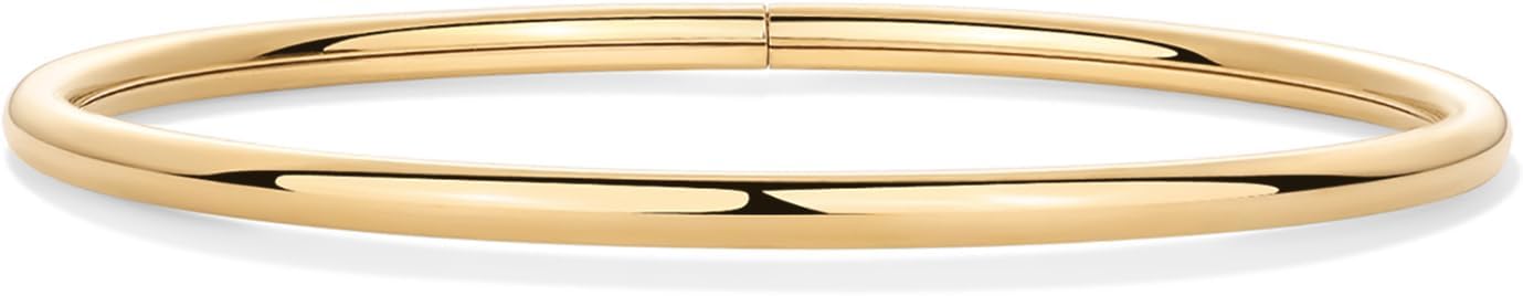 PAVOI Waterproof Bangle Bracelet for Women | 14K Gold Plated Classic Lightweight Stacking Stainless Steel Bracelet | Single &amp; 2-Pack Bangles