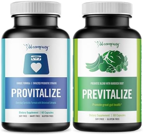 BB Company Slim Gut Bundle | Menopause Prebiotics and Probiotics for Women | Gut Vitamins for Digestive Health | Supports Joint Health & Sexy Midsection | Provitalize & Previtalize | 30 Day Supply