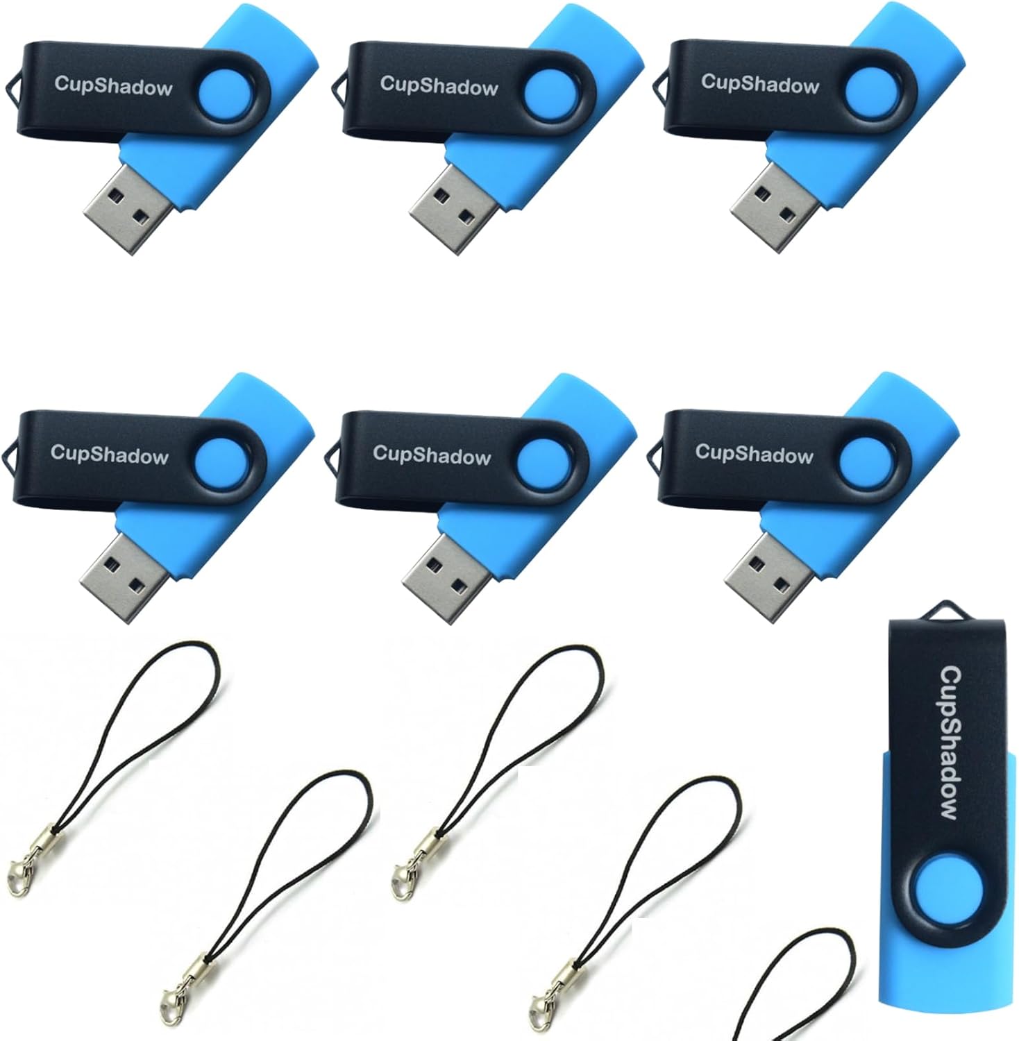 lcwamy 8GB USB Flash Drive 15 Pack Bulk USB Flash Drives USB2.0 8GB Flash Drive Bulk Thumb Drive 15 Pack Flash Drive Thumb Drives CupShadow USB (Blue)