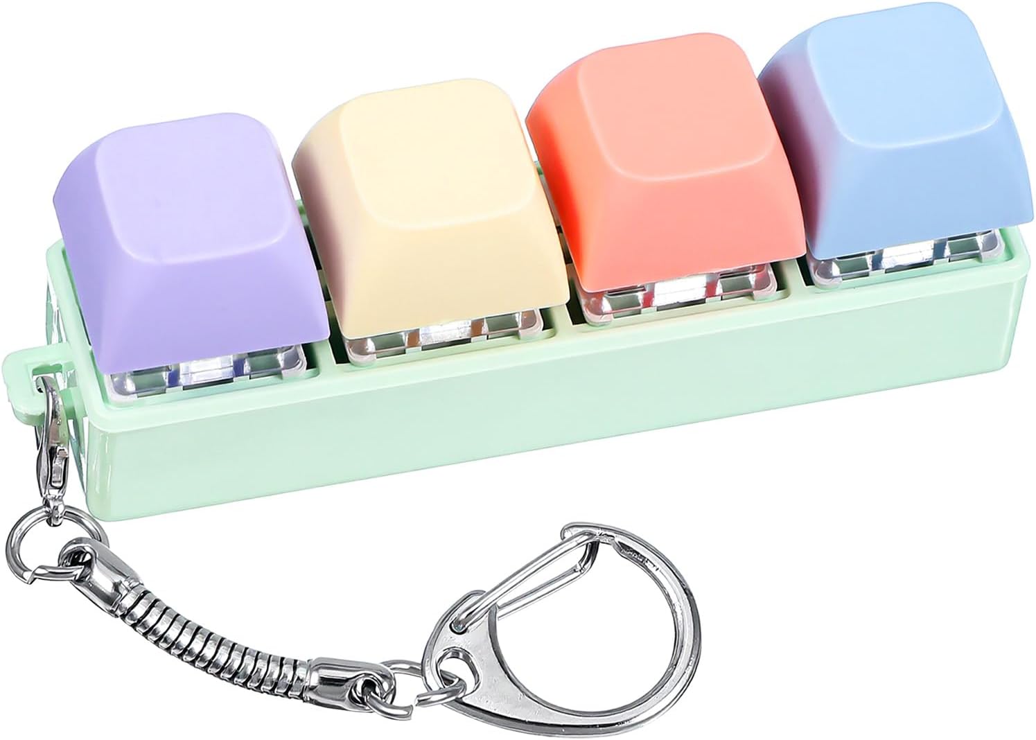 Mabor Fidget Keyboard Clicker, Keyboard Keychain of 4 Colors Decompression Keycap Button Stress Relief Gifts for Adult Women to Relief Stress Pass Time
