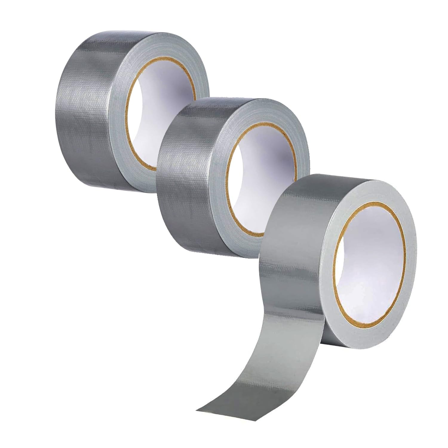 Amanbo 3-Pack Duct Tape Heavy Duty Waterproof Silver, 66 Yards x 1.88 Inch Total Strong Adhesive No Residue Bulk for Home Use, DIY, Projects, Outdoor Repairs Tear by Hand