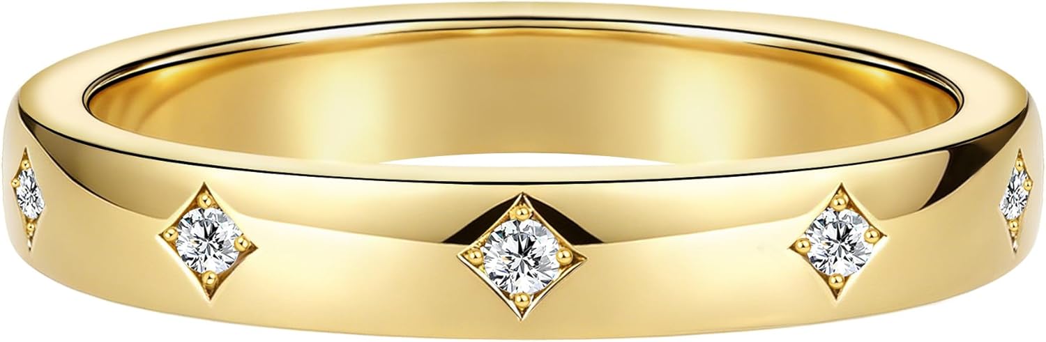 Nymerianoble Gold Rings for Women Non Tarnish, Promise Rings for Her Wedding Bands for Women Love Friendship Ring Graduation Gifts for Girls Anniversary Birthday Gifts Size 5-10