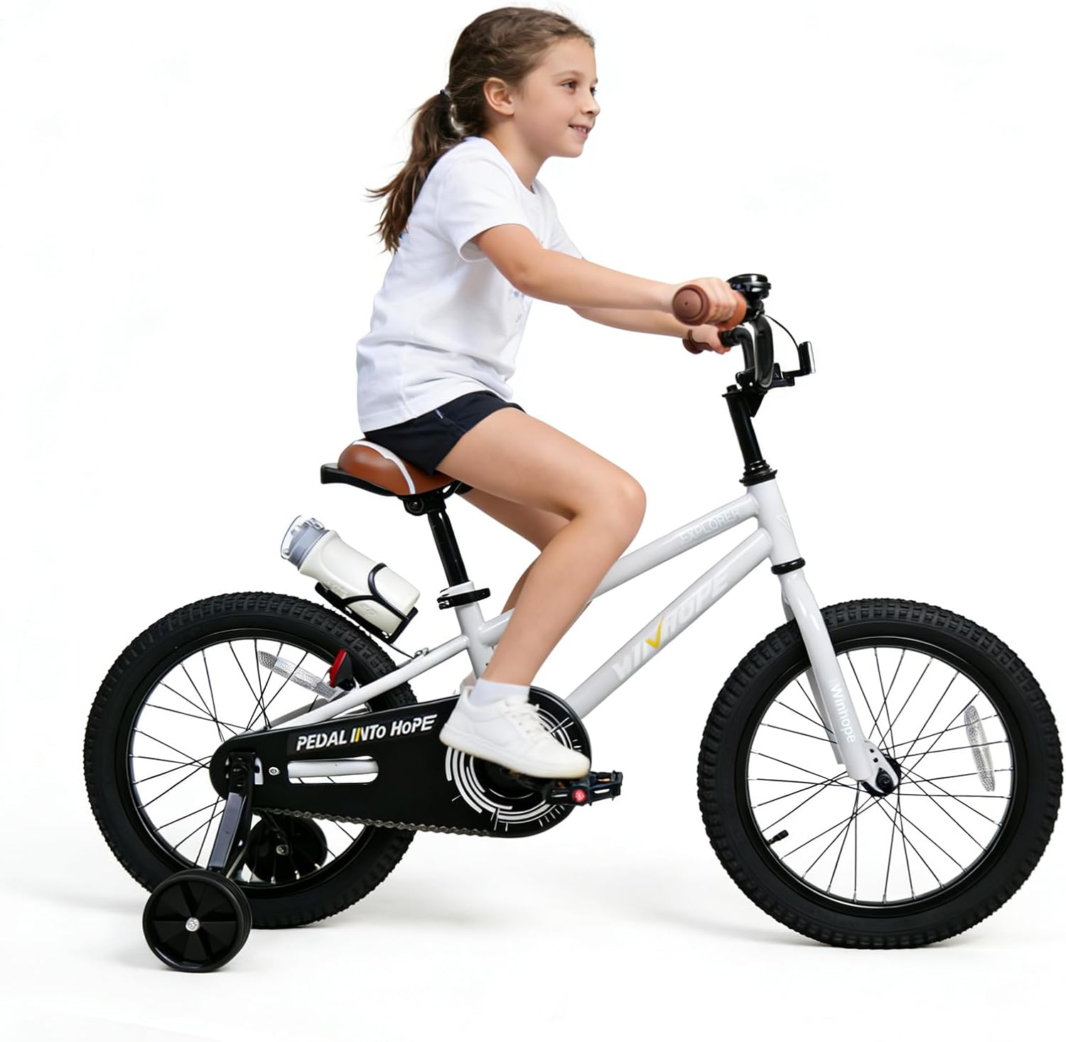 WinHope Kids Bike for Ages 2-9 Boys Girls, 12 14 16 18 Inch Child Bicycle with Training Wheels, Pedal Bike with Coaster Brake for Summer Riding, Birthday Gift